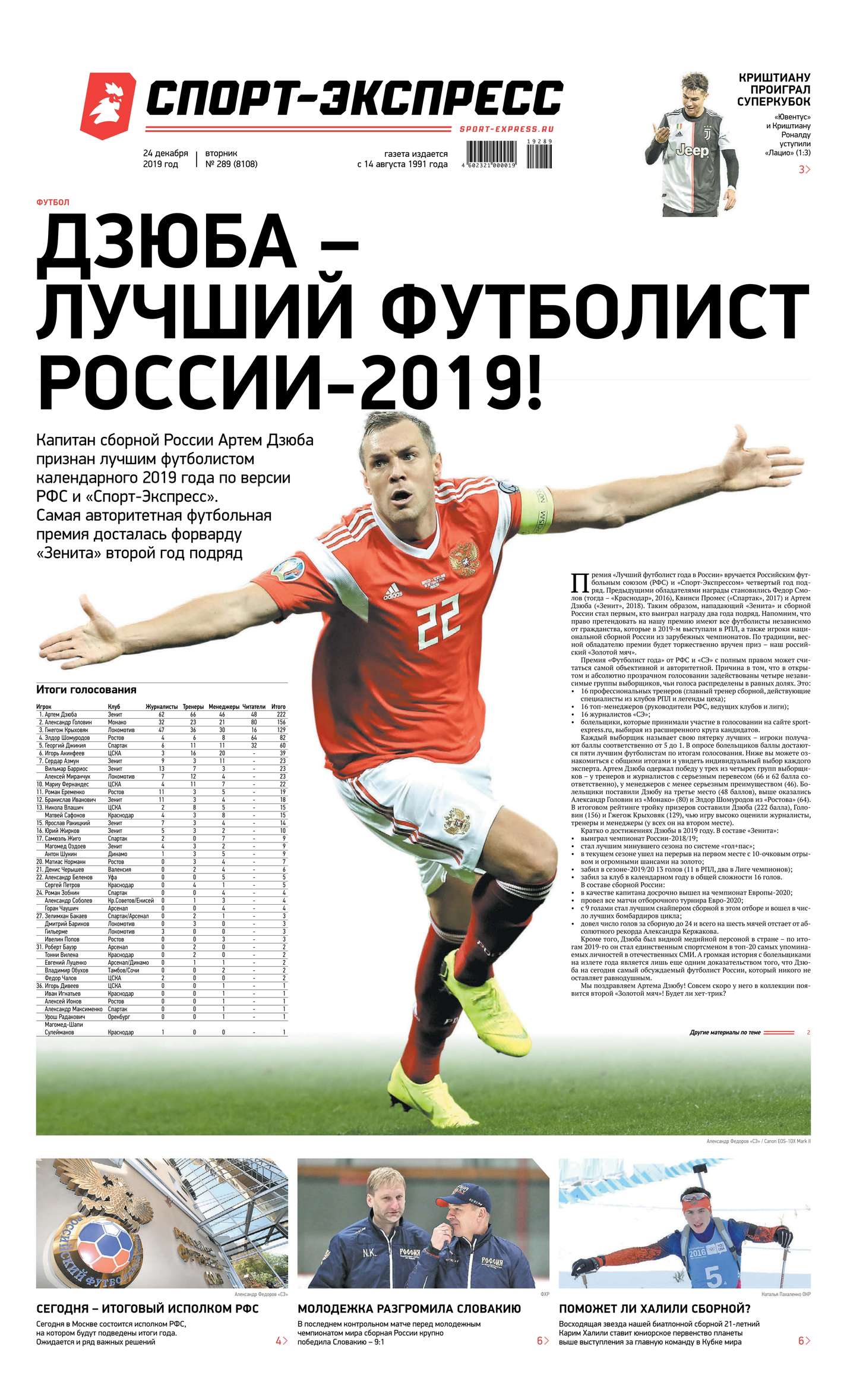 

Спорт-экспресс 289-2019