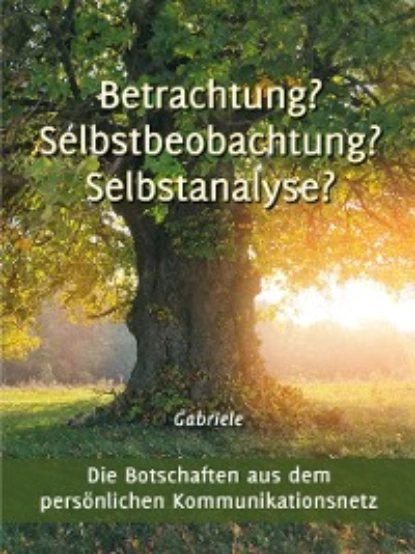 Обложка книги Betrachtung? Selbstbeobachtung? Selbstanalyse?, Gabriele