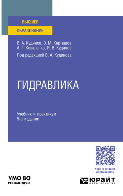 Обложка книги Гидравлика 5-е изд., пер. и доп. Учебник и практикум для вузов, Василий Александрович Кудинов